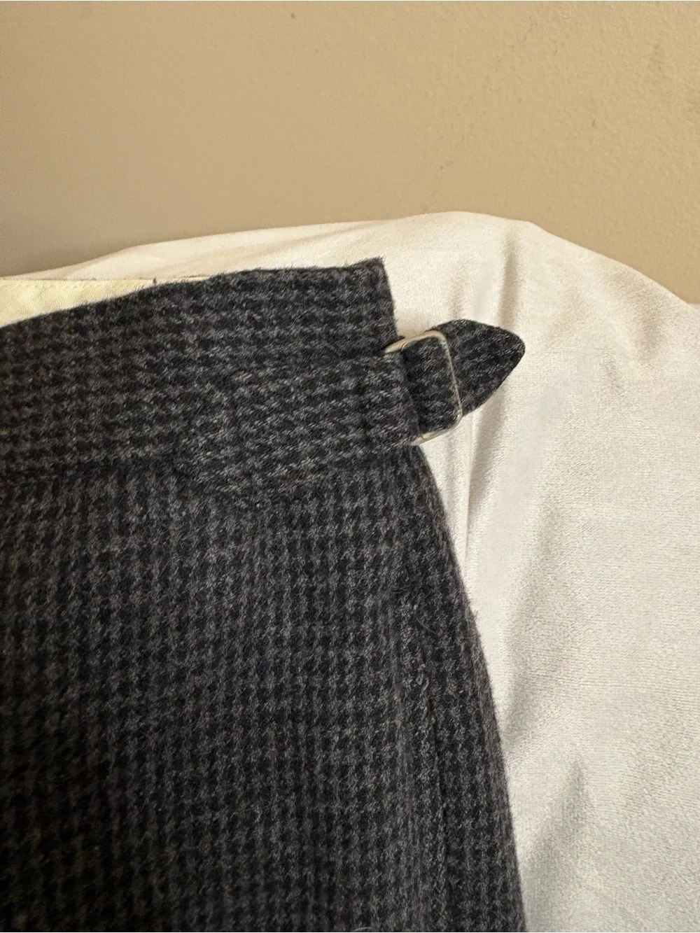Polo Ralph Lauren Trousers Mens 35/30  Grey Black  Herringbone Wool Blend Cuff